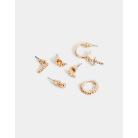 Set De Aros Bañados En Oro Dorado