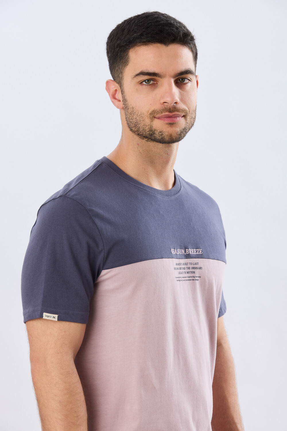 REMERA RAYADA DE ALGODÓN Piedra