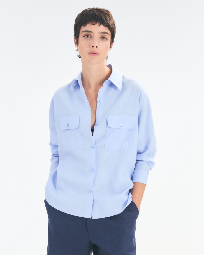 Camisa Wide Celeste