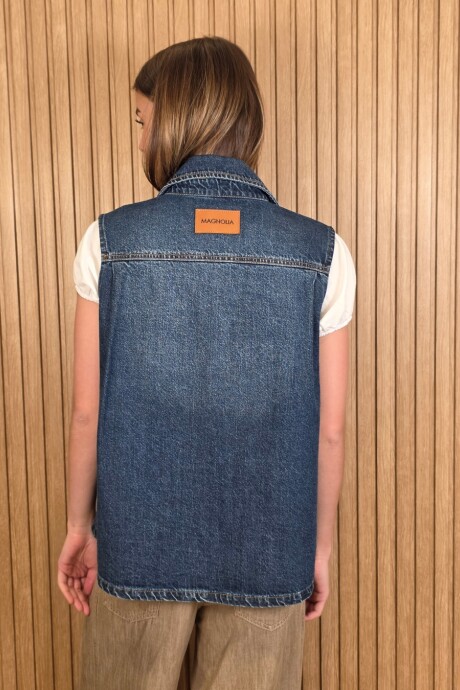 Chaleco Biker Denim Azul