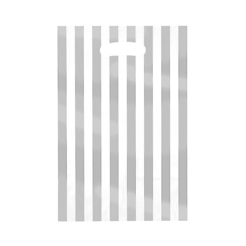 Bolsa de Sorpresita de Nylon a Rayas x10 Plateado