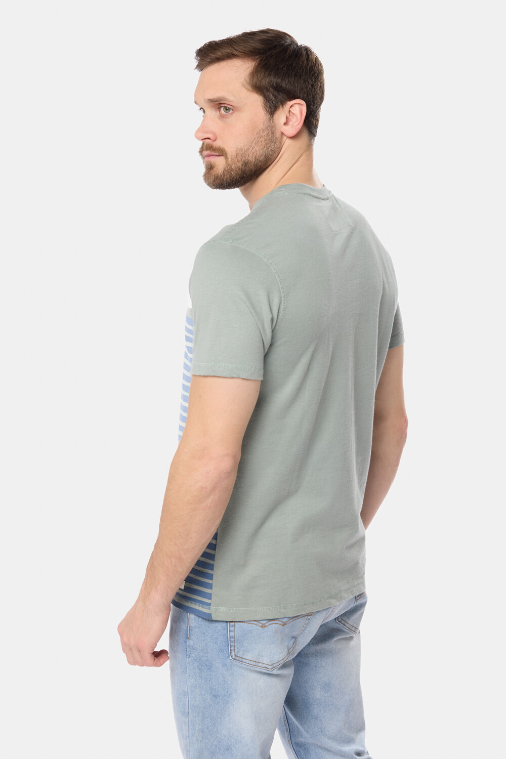 REMERA RAYADA Pistacho