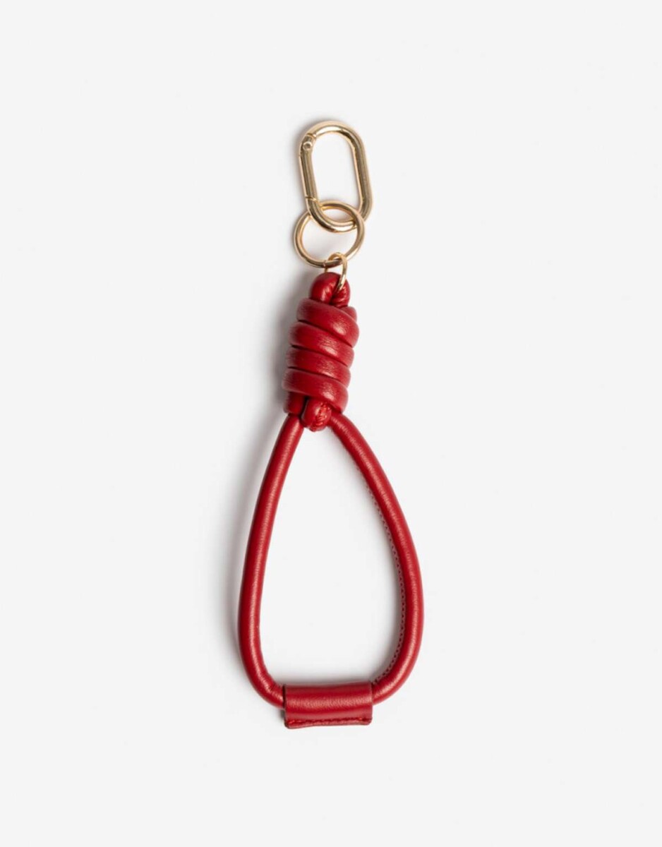 Llavero Y Bag Charm Cordón De Pu - Rojo Burdeaux 