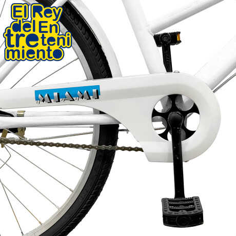 Bicicleta Paseo Expert Miami Dama Rodado 26 + Bolso + Parrilla Blanco