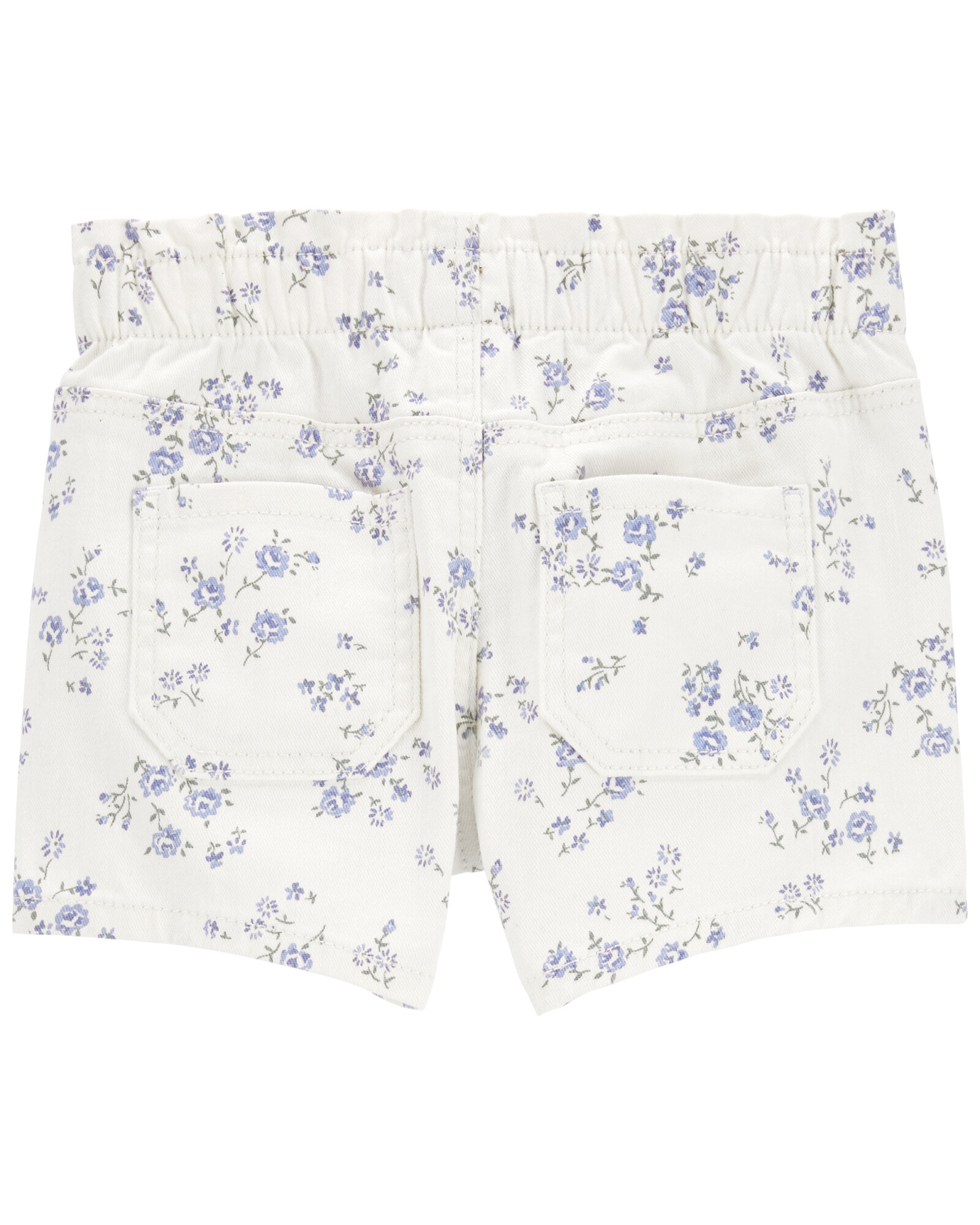 Short de algodón cintura ceñida diseño floral Sin color