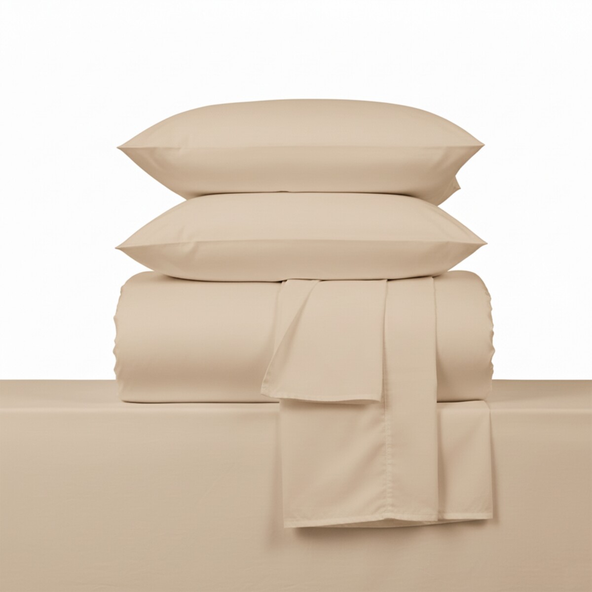 Juego de Sabanas Super King 200 Hilos - Pilar Beige - Beige 