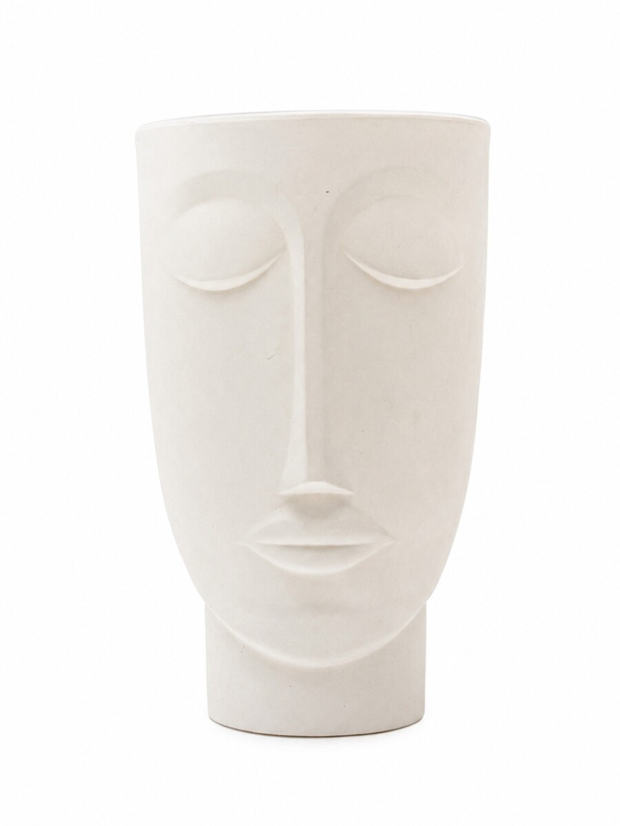 MACETA FACE HOMBRE PLASTICA BLANCO