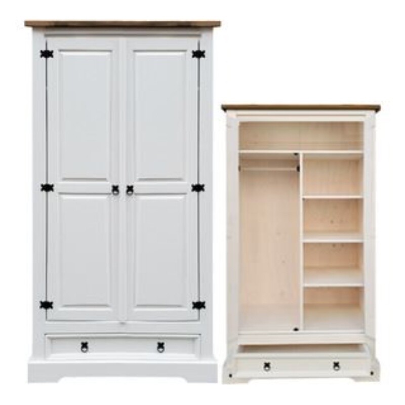 Ropero Mexicano 2 Puertas Blanco 100% Madera Ropero Mexicano 2 Puertas Blanco 100% Madera
