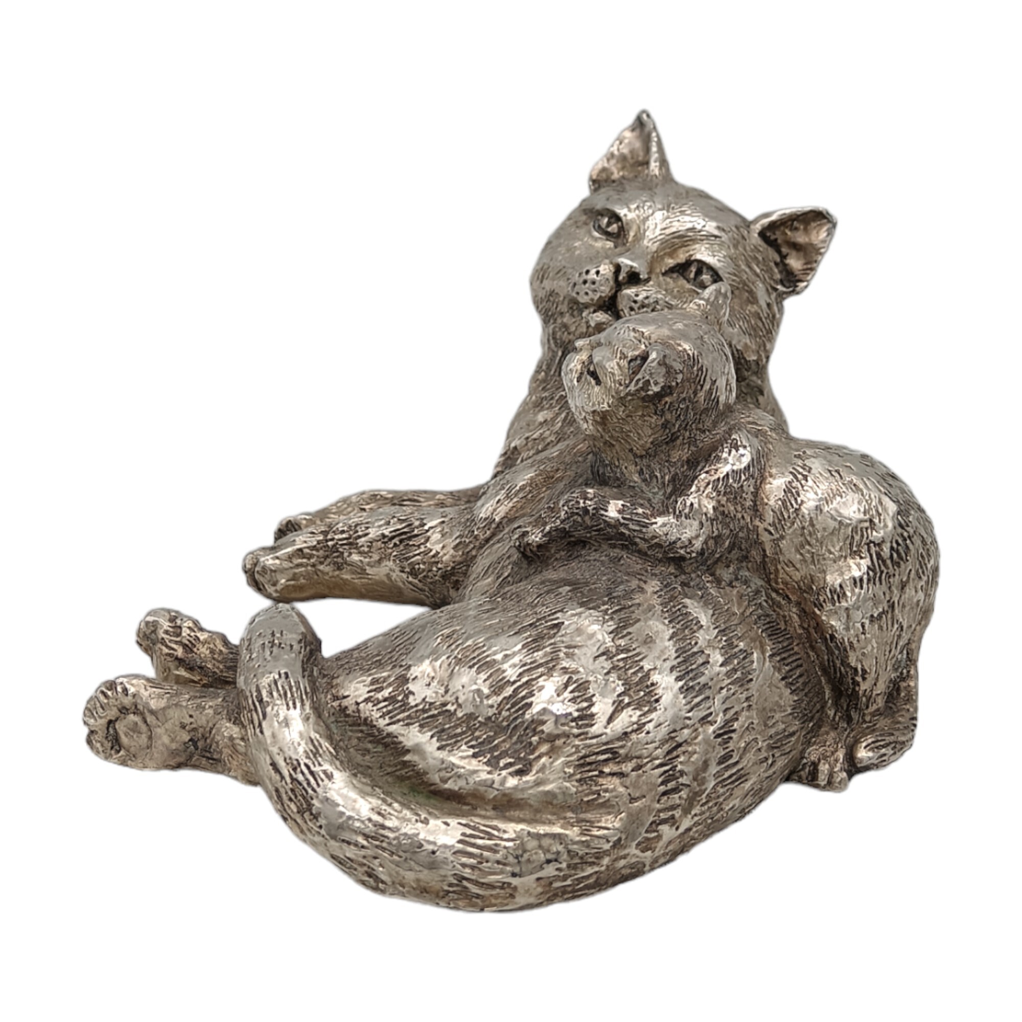 Hermoso Broche De Peltre Para Gato Moggie Sentado