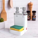 DISPENSADOR C/DIVISION JABON/DETER 13X14X22 BLANCO DISPENSADOR C/DIVISION JABON/DETER 13X14X22 BLANCO