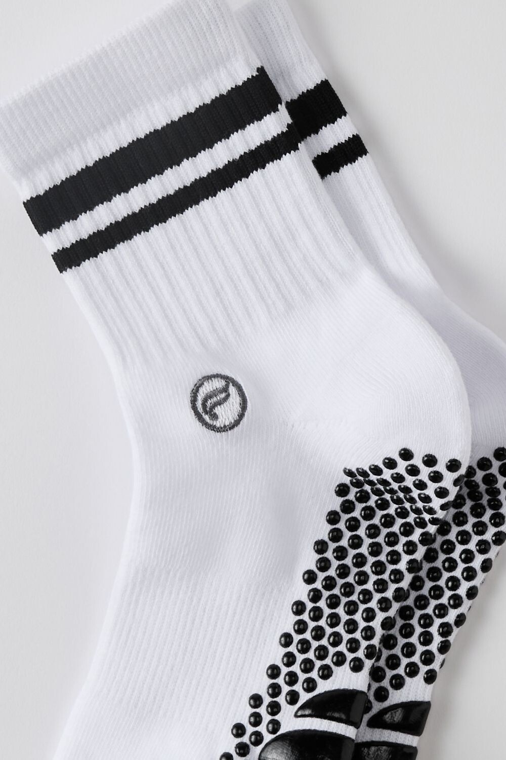 Medias The Powerhouse Quarter Crew Grip Sock Hombre Classic White/Black Stripe