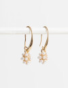 Aros Colgantes Cortos Perla Aros Colgantes Con Perlitas - Dorado
