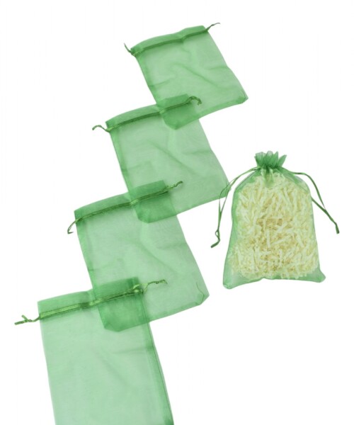 Pack x 100 - Bolsas organza 12x17 cm VERDE
