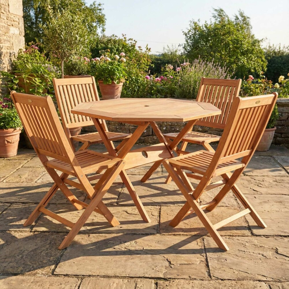 Conjunto 4 Sillas + Mesa Plegables para Patio - Ipanema Conjunto 4 Sillas + Mesa Plegables para Patio - Ipanema