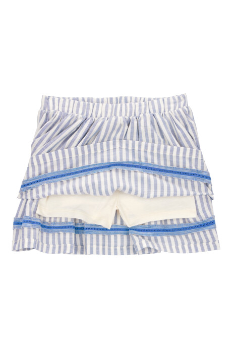 Pollera short de viscosa, diseño a rayas Sin color