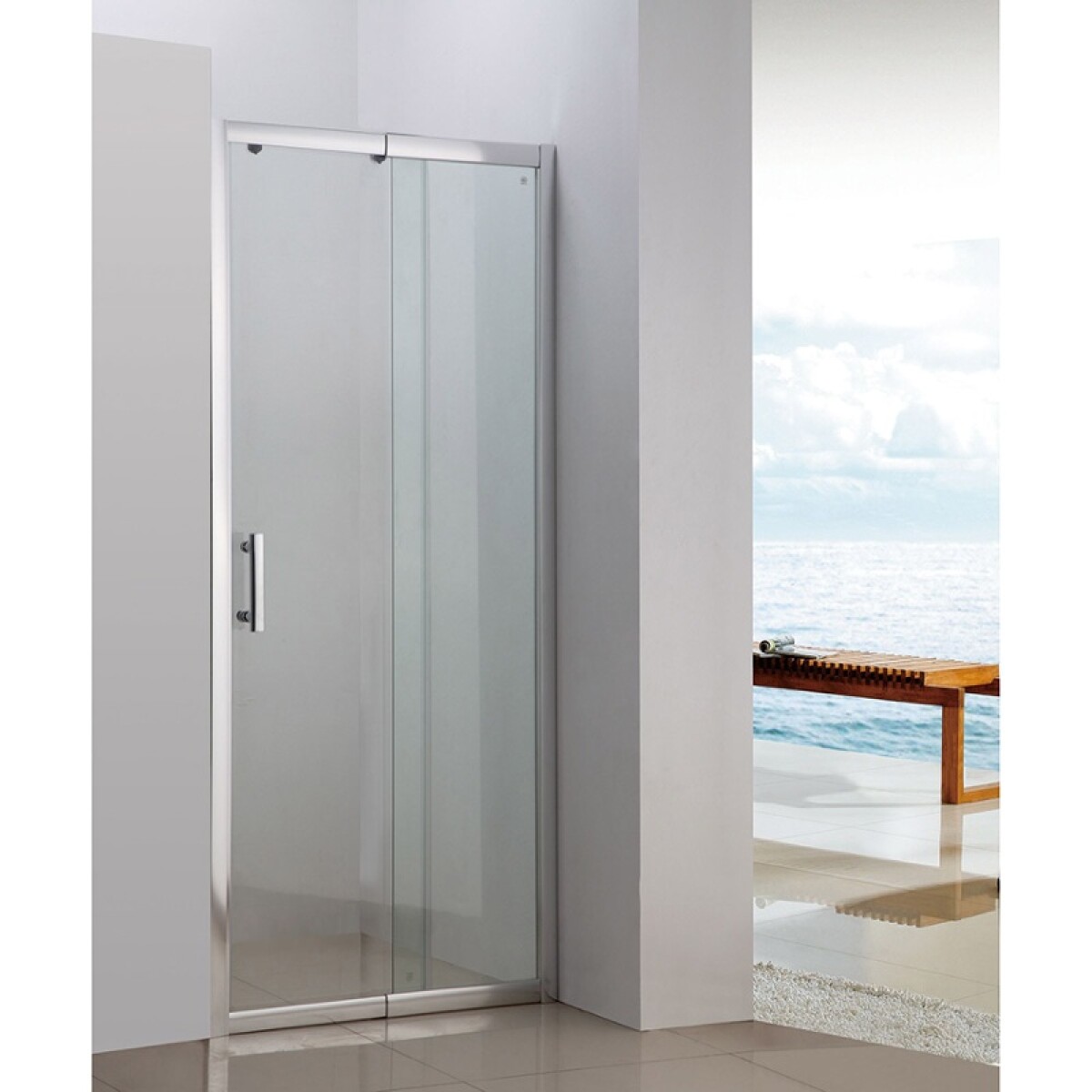 Mampara Vidrio / Aluminio 135 - 149 X 185 Cm 