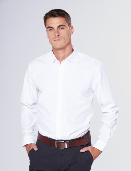 CAMISA CUELLO DE VESTIR LISA Blanco