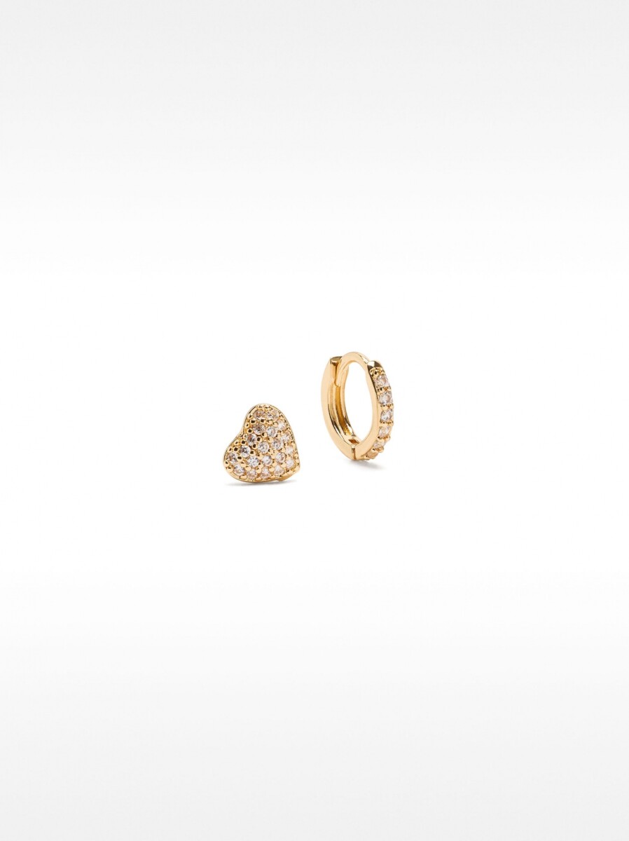 Set De Pendientes Con Circonitas - dorado 