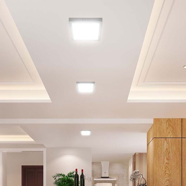 Plafon Led 18w Panel Cuadrado 21x21 Spot Luz Calida Gtia Variante Color Blanco