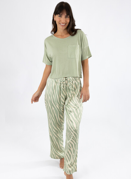 Pijama zebra pant Verde claro