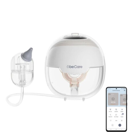 Extractor de Leche Portátil con App BeCare + Aspirador Nasal BLANCO