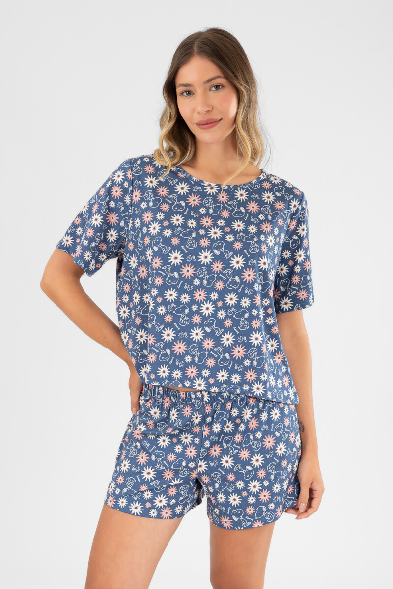 Snoopy peach pj Azul