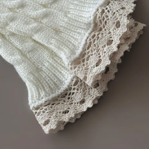 Polaina Con Puntilla Crudo