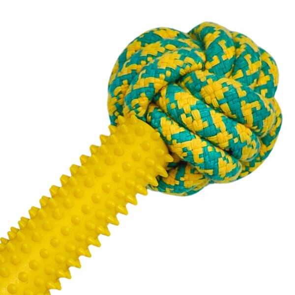 Juguete Perro Masticable Cuerda Soga Nudos Dental 22Cm Variante Color Amarillo