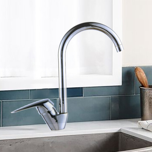 Griferia De Mesada Cocina Monocomando Cromo Arona Aqualia CROMO