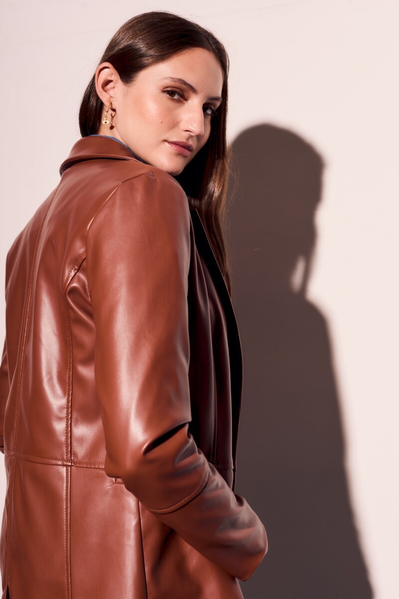 Trench Cuero Vegano Marron
