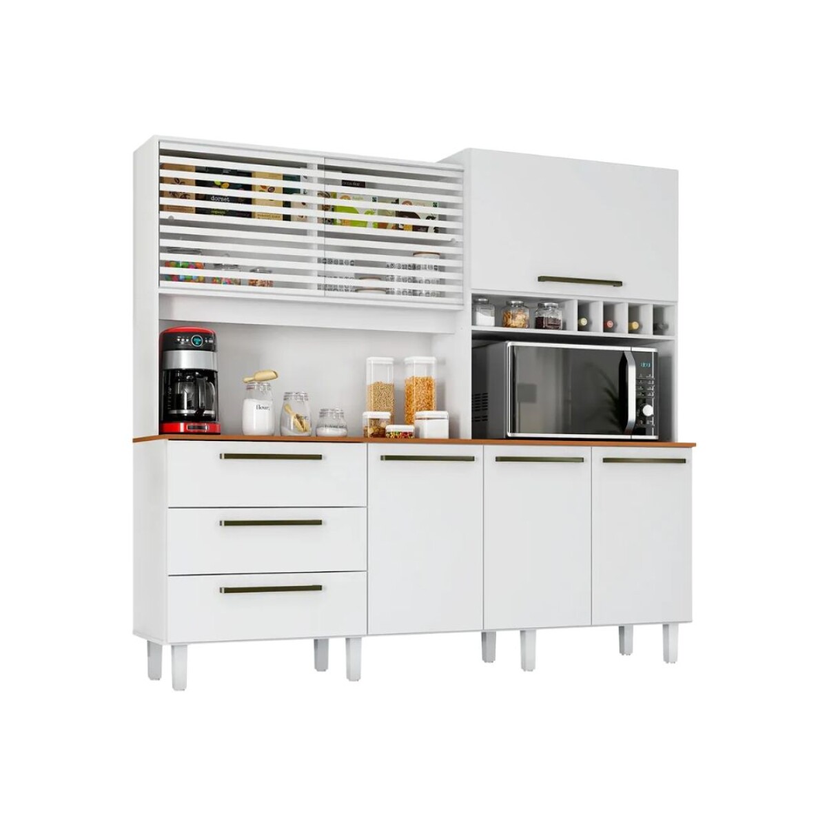 Mega Kit de Cocina - 6 Puertas 3 Cajones - Blanco 