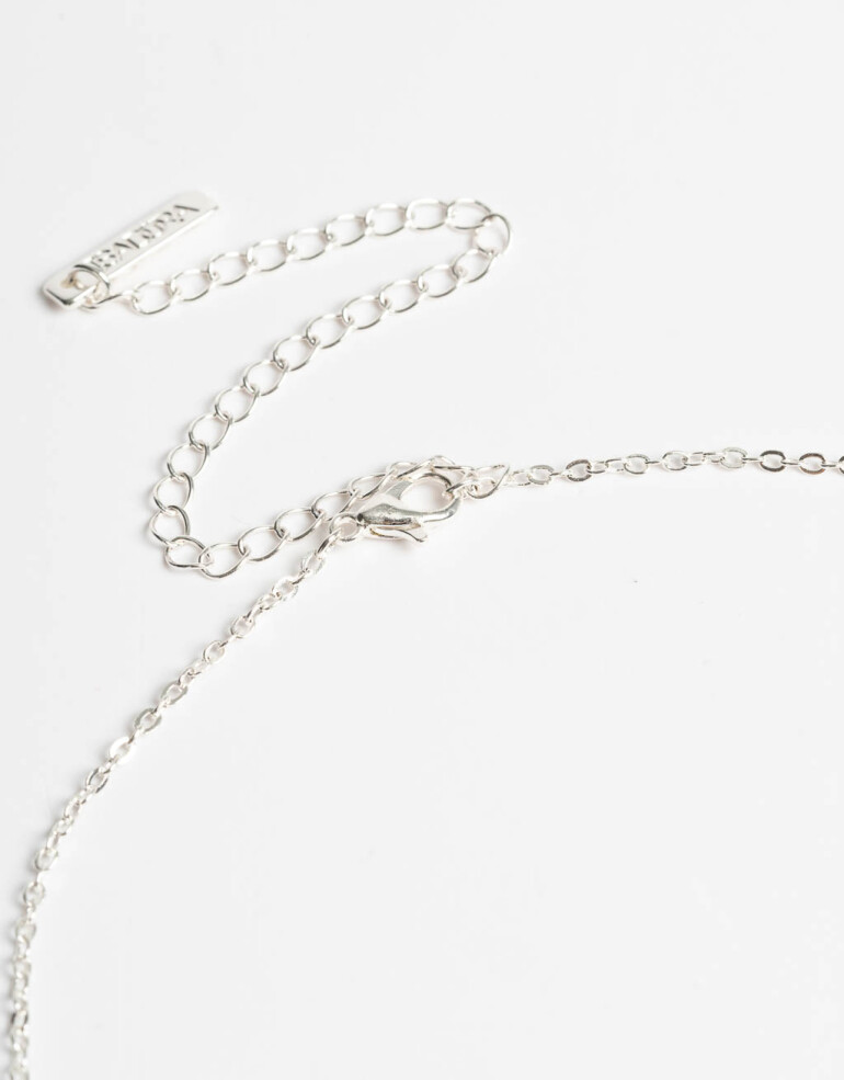 Collares Cortos Strass Collar "love" Con Cubic - Plateado