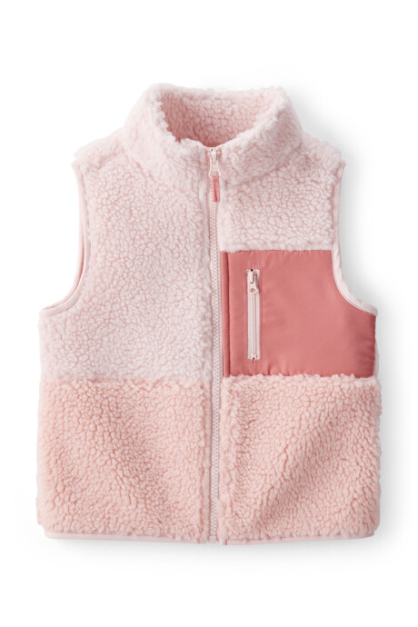 Chaleco de sherpa, rosado Sin color
