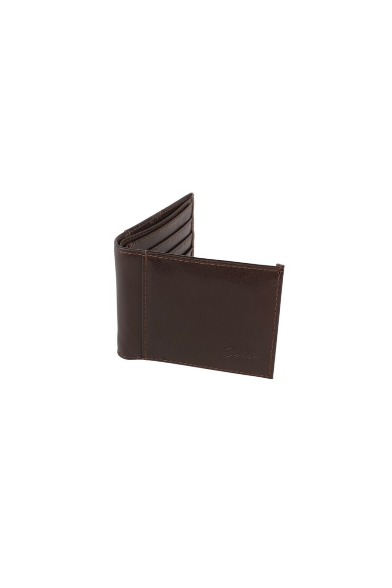Billetera de hombre con visor exterioir para documentos Marron