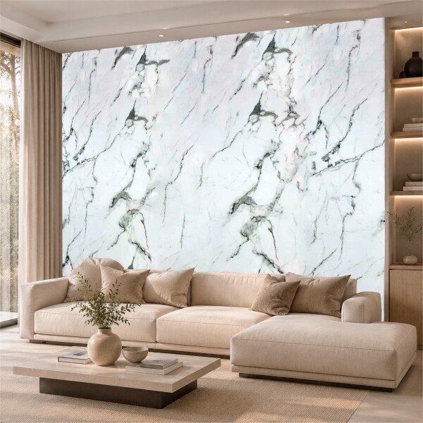 Placa PVC Símil Mármol 2,44x1,22m 3mm Pack X10 Mármol Blanco Gris