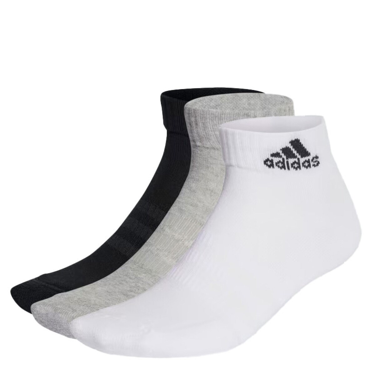 Medias Unisex Adidas x3 Cushioned - Gris - Blanco - Negro 