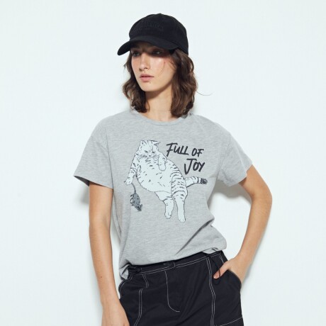 REMERA ARCE Gris Claro Melange