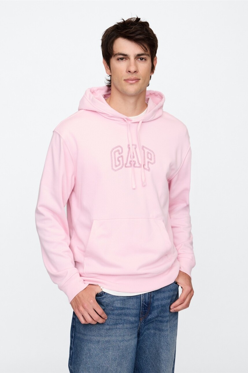 Buzo Canguro Logo Gap Hombre Rose Mist