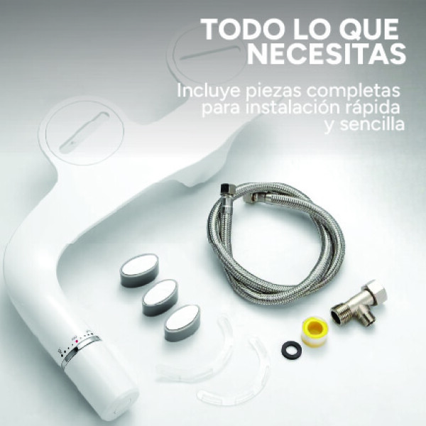 Bidet Para Inodoro Moderno Adaptable Ducha Higienica Baño Color Blanco