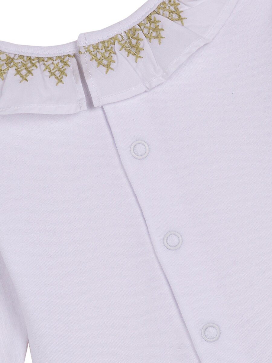 Body Manga Larga Con Blanco Optico