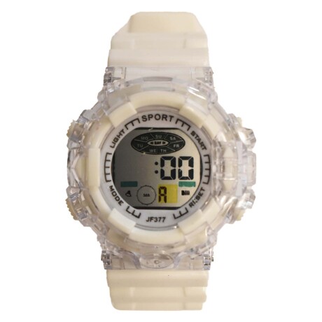 Reloj Deportivo de Pulsera Waterproof Pantalla Luz p/ Mujer Blanco