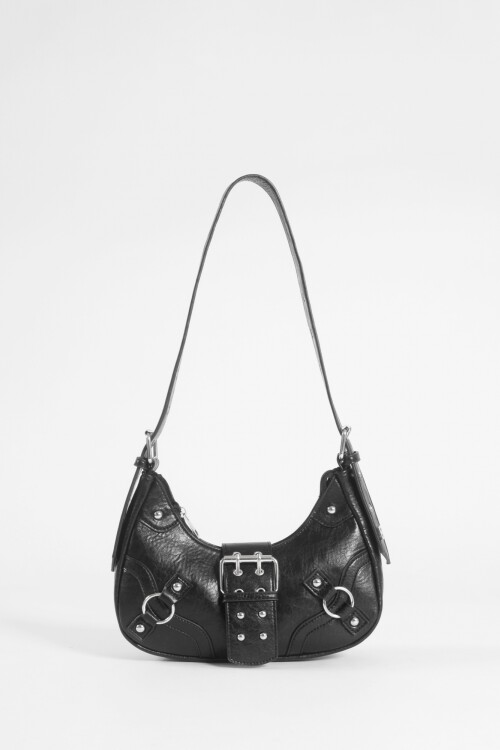 Cartera de hombro con hebilla negro
