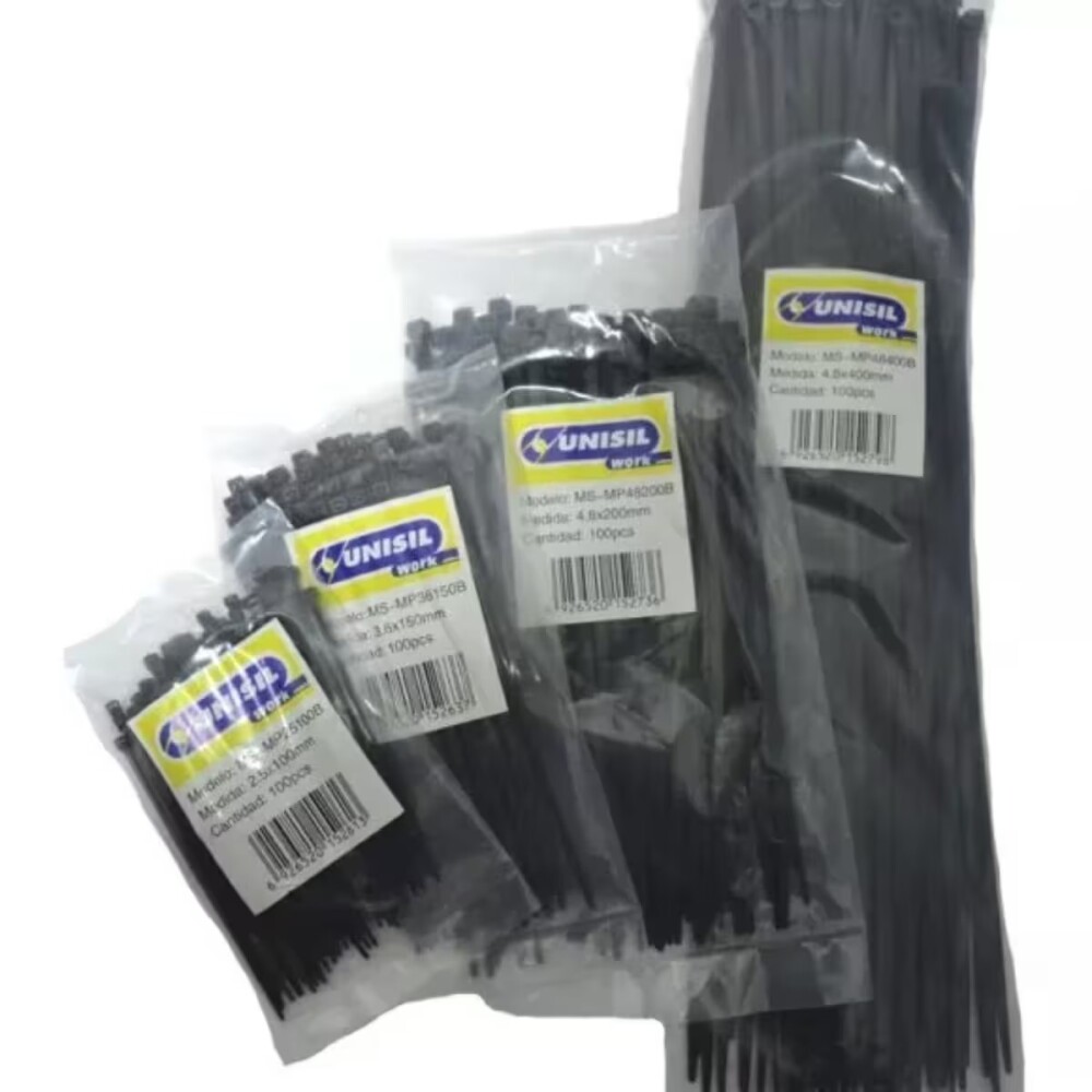 Precintos 7.6 x 350 mm (100un) negro Precintos 7.6 X 350 Mm (100un) Negro