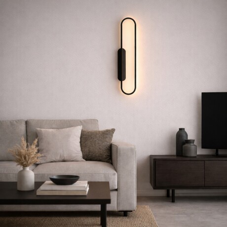 Aplique Led Oval luz indirecta 20W Negro