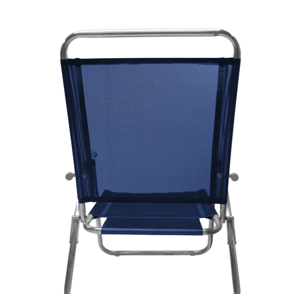 Sillón reclinable en aluminio King, 140 kg súper resistente AZUL MARINO