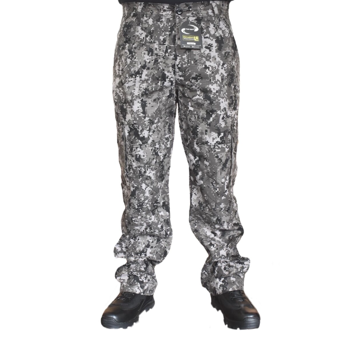 Pantalón táctico en tela anti desgarro con protección UV50+ - Pixelado Gris 