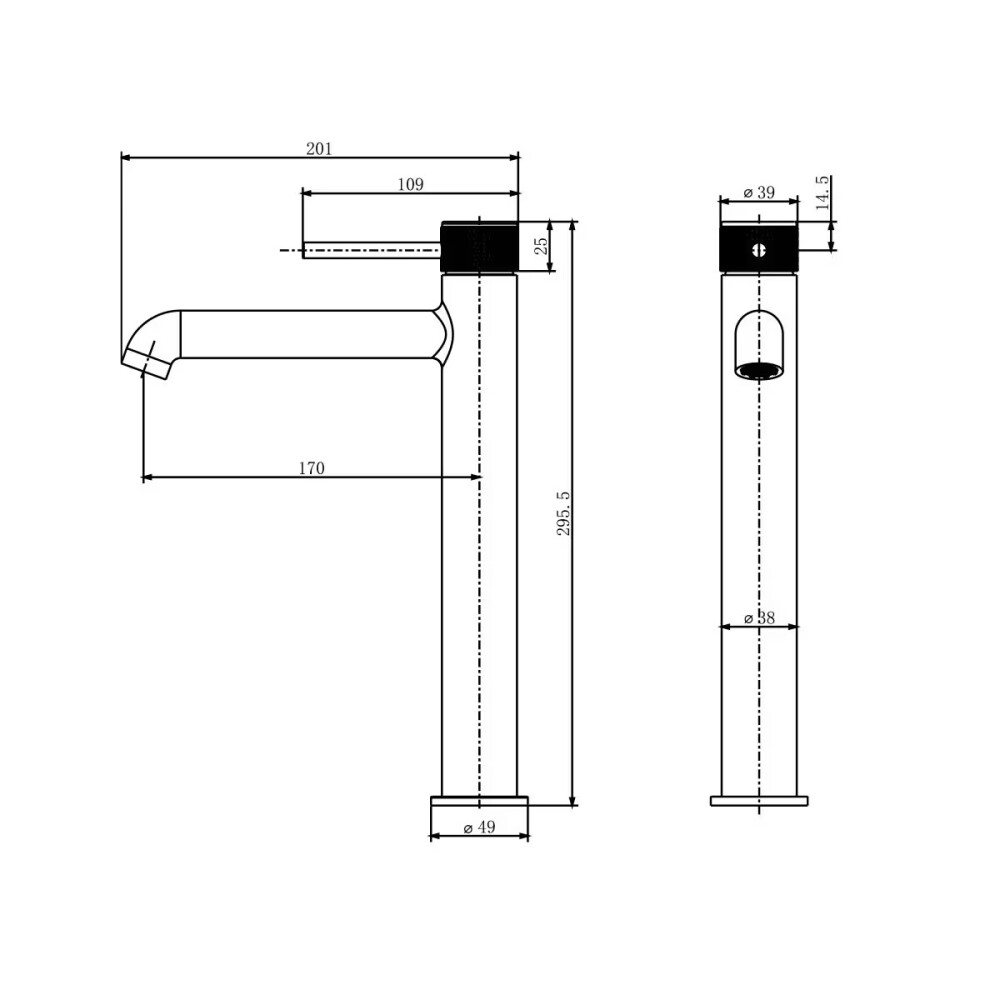 Grifería de lavatorio Monocomando alto de mesada Fasano negro Grifería De Lavatorio Monocomando Alto De Mesada Fasano Negro