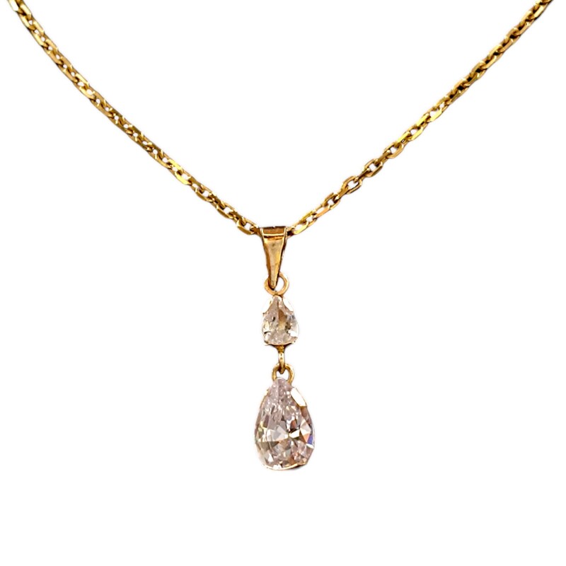 Dije Gota-Oro bajo-Piedra Zirconia-CP8523 Conpiedra