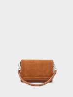 Bolso Bandolera Con Solapa Y Detalles De Piel camel