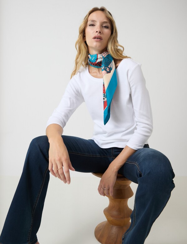 Pashmina Printed MULTI/PETROLEO